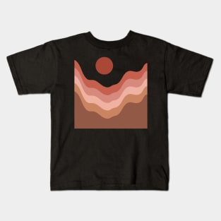 Sunset In Mountains Modern Boho Kids T-Shirt